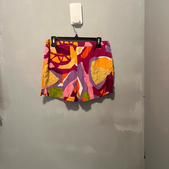 Multicolor Abstract Drawstring Shorts - Picture 2 of 2